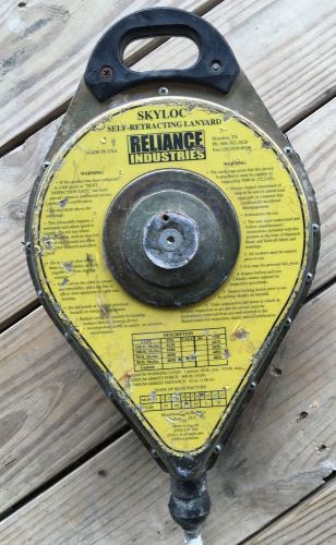 Reliance ind. skyloc self retracting lanyard 30&#039; 4030 for sale