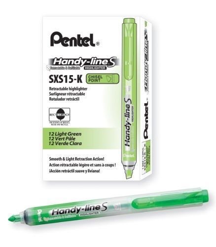 Pentel Handy-Line S Retractable and Refillable Chisel Tip Highlighter,, Light