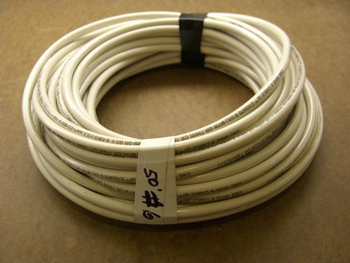 50 Feet of #6 THHN THWN 6 AWG Gauge White Stranded Copper Wire
