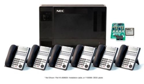 NEC SL1100 Kit with 6 Phones, Voice mail 5 year warranty and  free programming