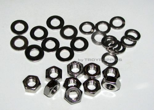 SS M10-10-HEX NUTS METRIC 1.5 &amp; 10-FLAT-10-LOCK WASHERS STAINLESS STEEL A2 10MM