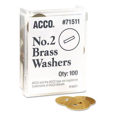 Washers for two-piece paper fasteners, 1/2&#034; cap, 1 1/4&#034; diameter, gold, 100/box for sale