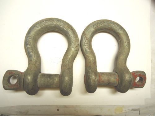 2 crosby laughlin 4-1/2 ton 3/4&#034; clevis shackles for sale