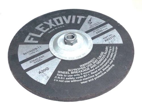 Flexovit 9&#034; x 1/4&#034; x 5/8-11 Stainless Steel Cutoff Wheel A30Q type 27 (A8331H)
