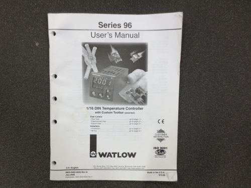 Watlow Series 96 temperature controller user manual