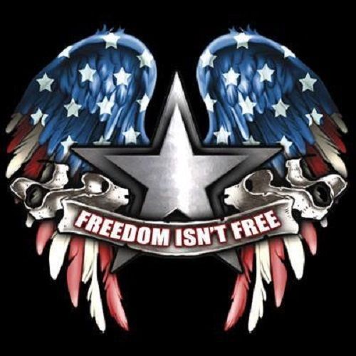 Freedom Isn&#039;t Free Wings HEAT PRESS TRANSFER T Shirt Tote Sweatshirt Fabric 024e