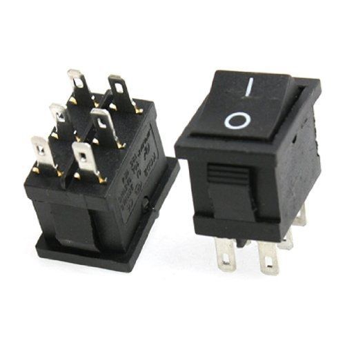 Amico 10pcs ac 6a/250v 10a/125v 6 pin dpdt on/on 2 position snap in boat rocker for sale