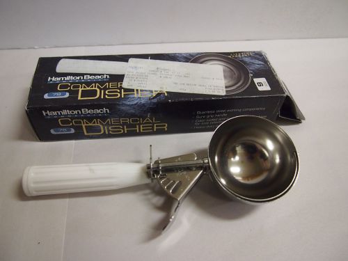 Hamilton Beach 78-06 S/S White Handled Portion Control #6 Disher Scoop
