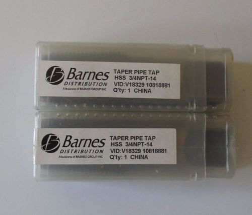 (2) New Taper Pipe Taps, HSS, 3/4NPT-14, VID: V18329   5 Flute