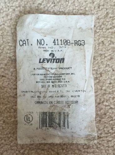 LEVITON 41108-RG3 CAT 3 SNAP IN JACK