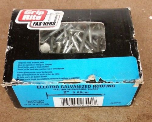 Grip Rite 2 inch Electro Galvanized Roofing Nails Opened 1 lb box