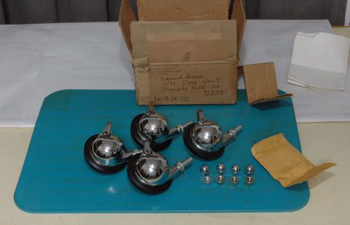 Shepard Heavy Duty Chrome Swivel Casters With Lever Brakes &amp; Hardware NOS