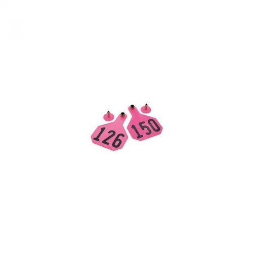 4 star large cattle ear tags pink numbered 126-150 for sale
