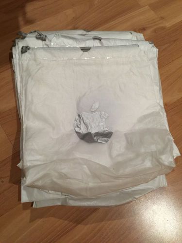 Genuine Small Apple Store plastic shopping bag pack with pull strings x10 Lot