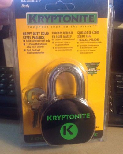 *New* Kryptonite Heavy-Duty Solid Steel Weatherproof Padlock Lock 1&#034; Hardened