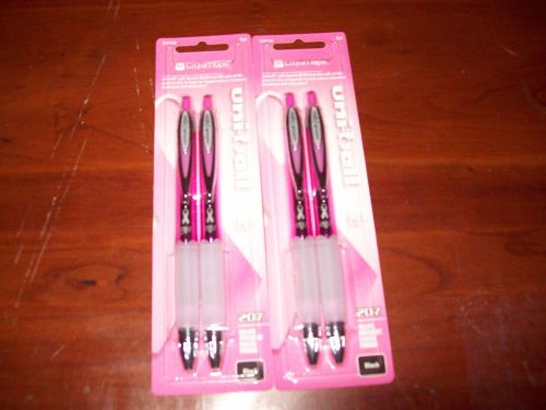 UNI-BALL MEDIUM BLACK GEL RETRACTABLE PENS 2 CT CITY OF HOPE PINK RIBBON 2 PKGS