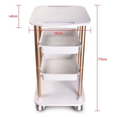Display cart beauty salon styling pedestal abs service tray salon roll trolley for sale