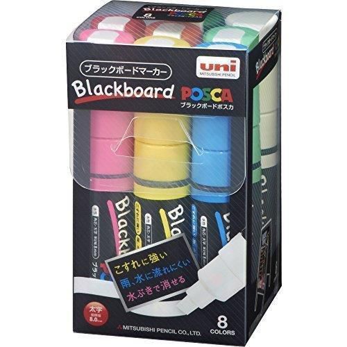 NEW Uni MITSUBISHI Black Board POSCA Bold 8 Color Set Chalk Marker PCE2508K8C