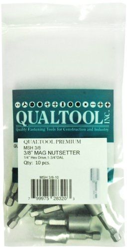 Qualtool premium msh3/8-10 magnetic 3/8-inch hex short nutsetter, 10-pack for sale