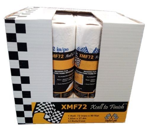 IPS Industries XMF72 Pre-Folded Masking Film Roll, 90&#039; Length x 72&#034; Width (Case