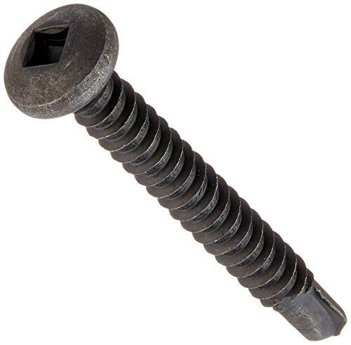 Small Parts Steel Self-Drilling Screw, Black Oxide Finish, Pan Head, Square