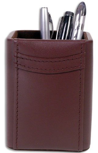 Dacasso chocolate brown leather pencil cup for sale