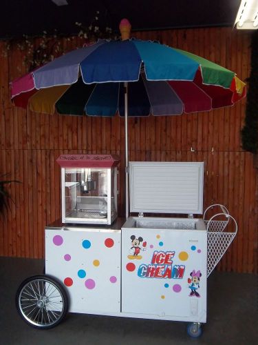 New dual purpose ice cream cart &amp; concession cart add  popcorn sno cone hot dog for sale