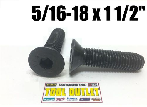 (qty 100) 5/16-18 x 1 1/2&#034;  flat head cap screw black oxide thread socket for sale