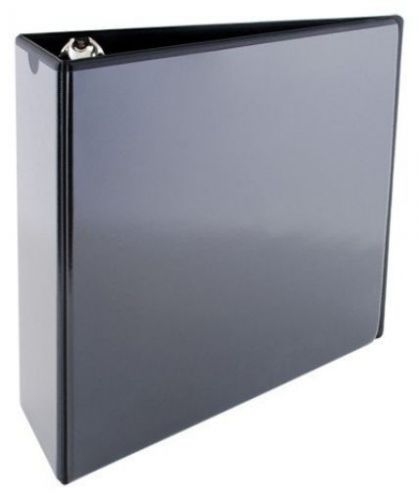 11x17 A4 - Binder 3&#034; Angle-D Ring Vinyl with Outside Pockets 3-Ring - Black