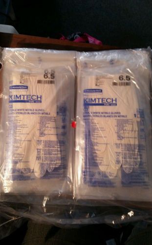 20 Kimberly-Clark Kimtech Pure* Brand G3 Sterile White Nitrile Gloves Size 6.5