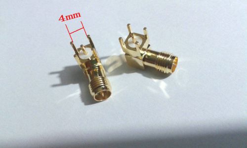 4 pcs RP-SMA female plug center right angle solder PCB mount RF connector