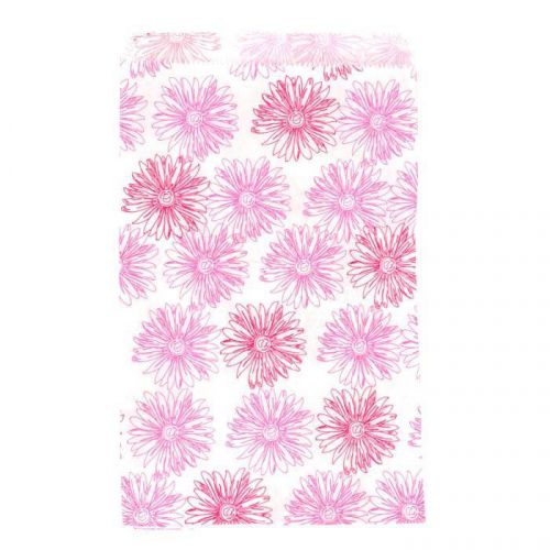 100 Pink Flower Paper Bags Gift Bags Merchandise Bags  8 1/2&#034;x 11&#034;