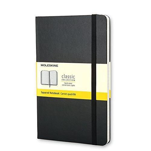 Moleskine classic notebook, large, squared, black, hard cover (5 x 8.25) new for sale