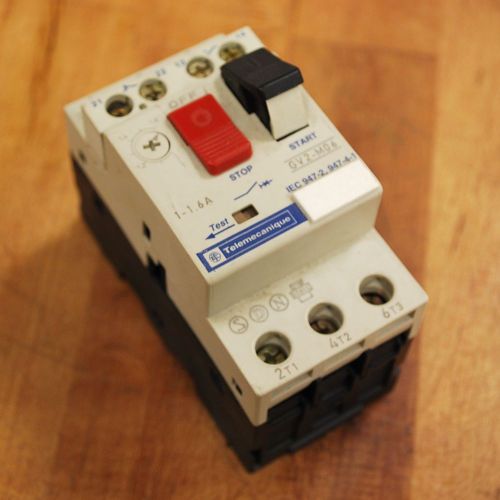 Telemecanique GV2-M06 Manual Motor Starter, GV2M06 1-1.6A - USED