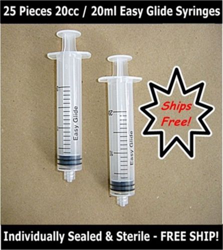 20ml global syringes luer lock 24 pack sterile, no needles. free shipping! for sale