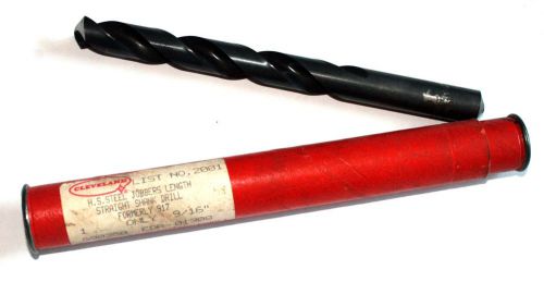 Vintage Cleveland Twist Drill H.S. Steel Jobbers Length - Straight Shank - 9/16&#034;