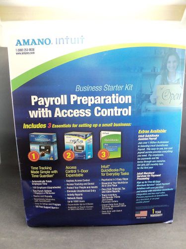 Amano quickbooks pro &amp; access control kit biometric fpt-40, nexus lite touch scn for sale