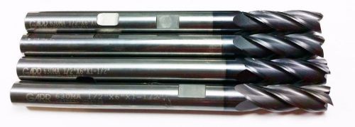 (machinist lot of 4) 1/2&#034; garr carbide tialn 4 flute 6&#034; long end mill *nr* b 267 for sale