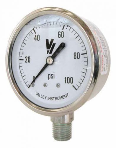 Valley industries 2154gxx100 100 psi stainless steel glycerin filled gauge for sale