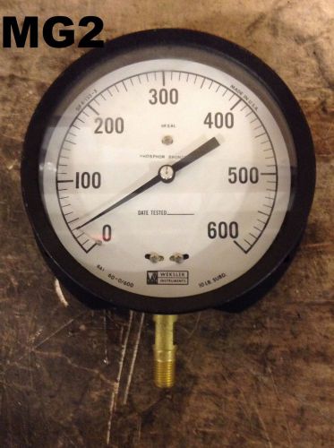 Regal Weksler 60-0/600 9&#034; Pressure Gauge 0-600 10lb Phosphor Bronze