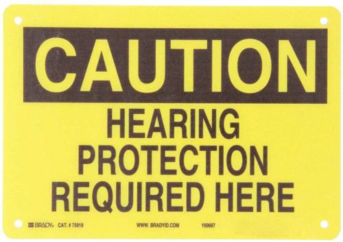 Brady 75919 Premium Fiberglass Ear Protection Sign, 7&#034; X 10&#034;, Legend &#034;Hearing Pr