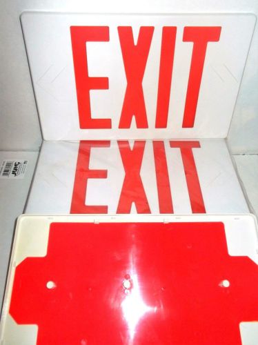 6 WHITE EXIT SIGN HOUSING FACES - USE WITH or WITHOUT ARROWS - 12-1/4&#034; x 7-1/2&#034;