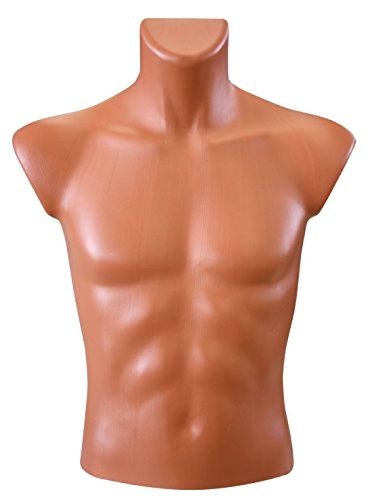 Male Torso Dress Form Mannequin Bust Display Nude Color, Size Large (5027)