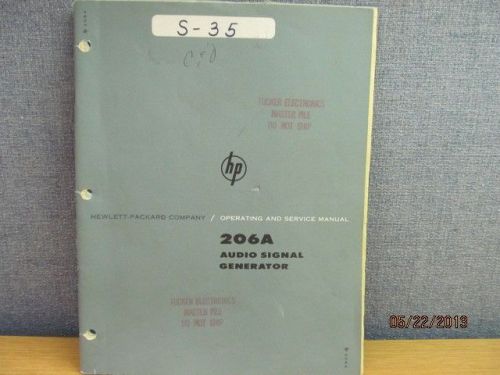 Agilent/HP 206A Audio Signal Generator Operating Service Manual/schematics S#246