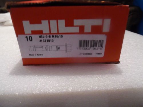 Hilti Heavy Duty Exp Anchor HSL-3-B M16/10 Item # 371810 W/ Torque Cap NIB (10)