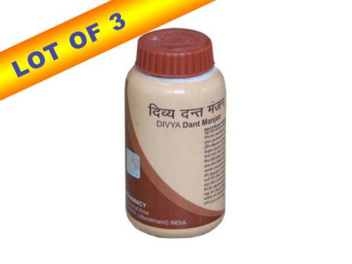 3 X Divya Dant Manjan Tooth Powder Gum Diseases Swami Ramdev’s Herbal EHF