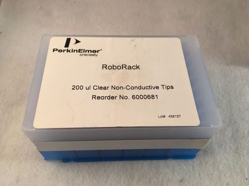 Perkin Elmer Robo Rack 200ul Clear Non-Conductive Tips #6000681 (1 Rack/96 Tips)