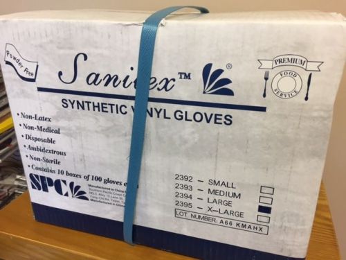 Sanitex 1000 Synthetic Vinyl Gloves Non Latex Non Medical Non Sterile LARGE 2394
