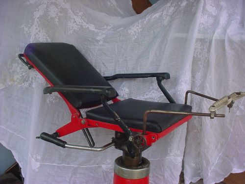 OB  Gynecologist Chair old INDUSTRIAL MEDICAL TABLE Barber so COOL red black