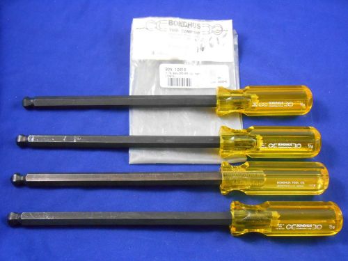LOT of 4 NEW Bondhus 7/16&#034; Hex Ball Point Screwdriver, Yellow Handle, 10615